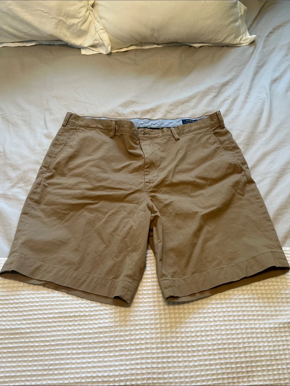 Polo by Ralph Lauren Men's Tan Flat-Front Chino Shorts